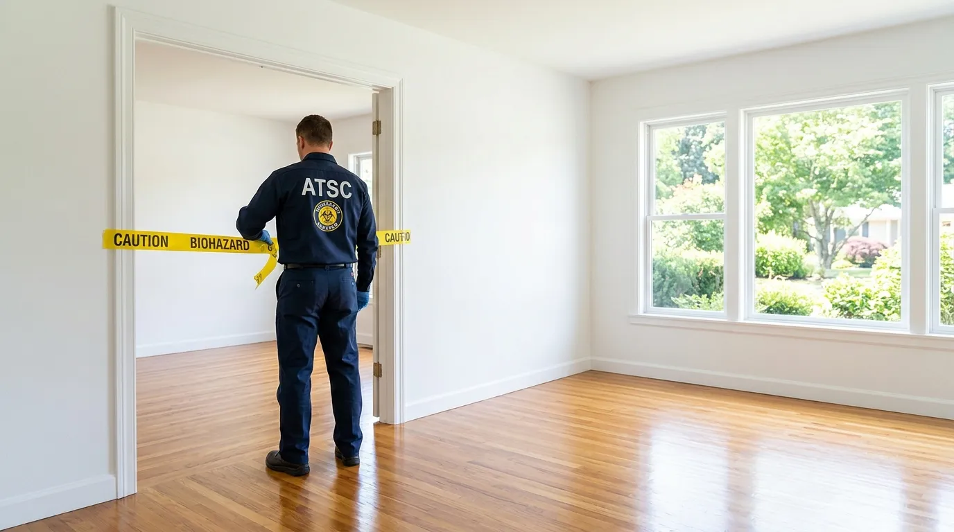 Certified biohazard cleanup crew performing Decomposition Cleanup in Arden Hills